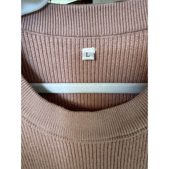 Heavy Knit Sweater Taupe Size Large Bubble Sleeve Women's Fall - Picture 5 of 8